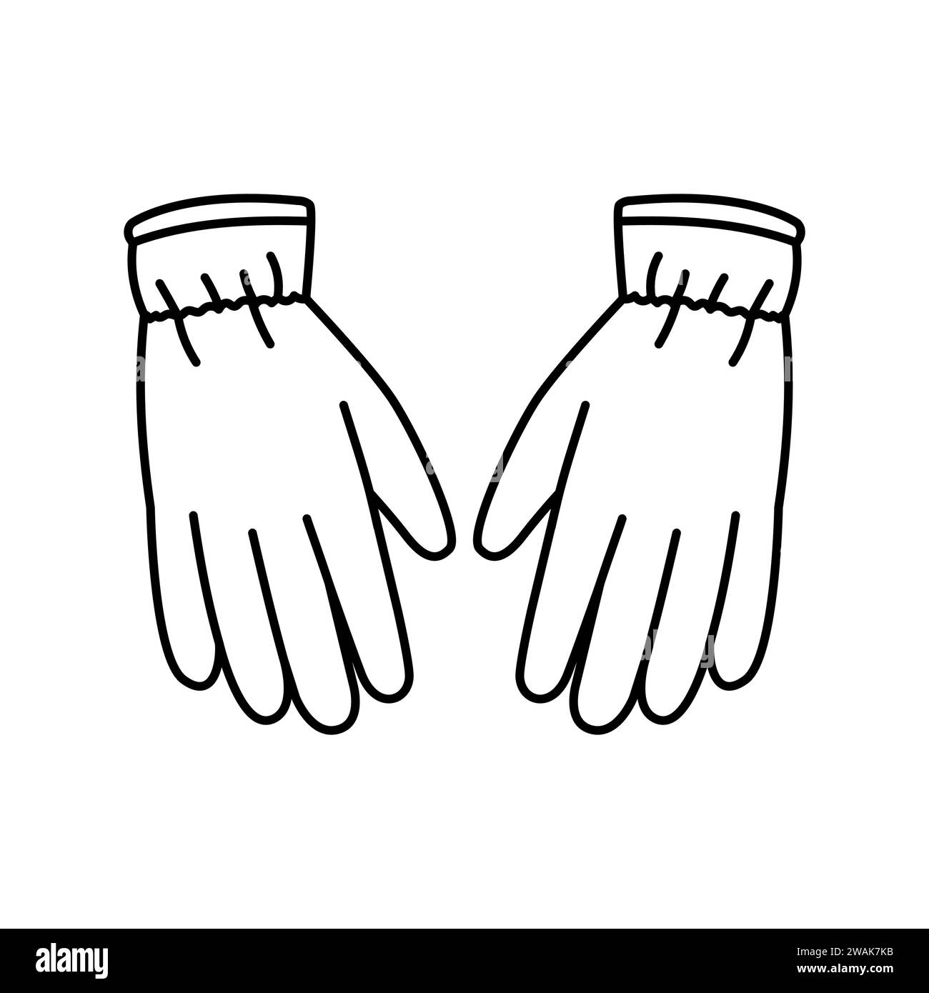 Winter gloves flat element. Winter clothes. Vector isolated sign