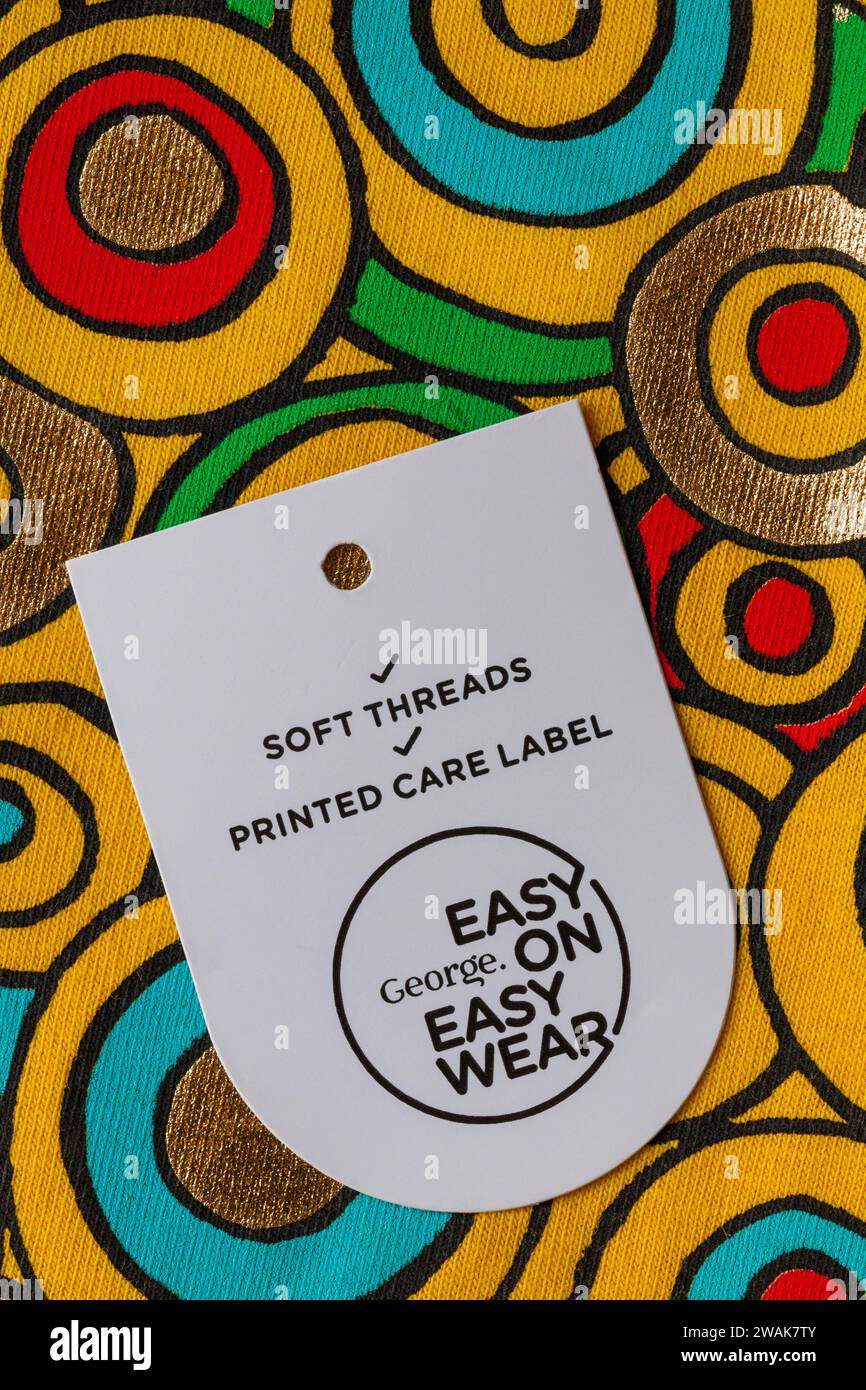 easy George on easy wear soft threads printed care label on BBC ...