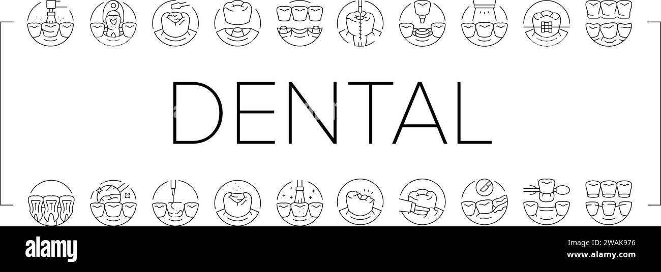 dental procedure clinic icons set vector Stock Vector Image & Art - Alamy