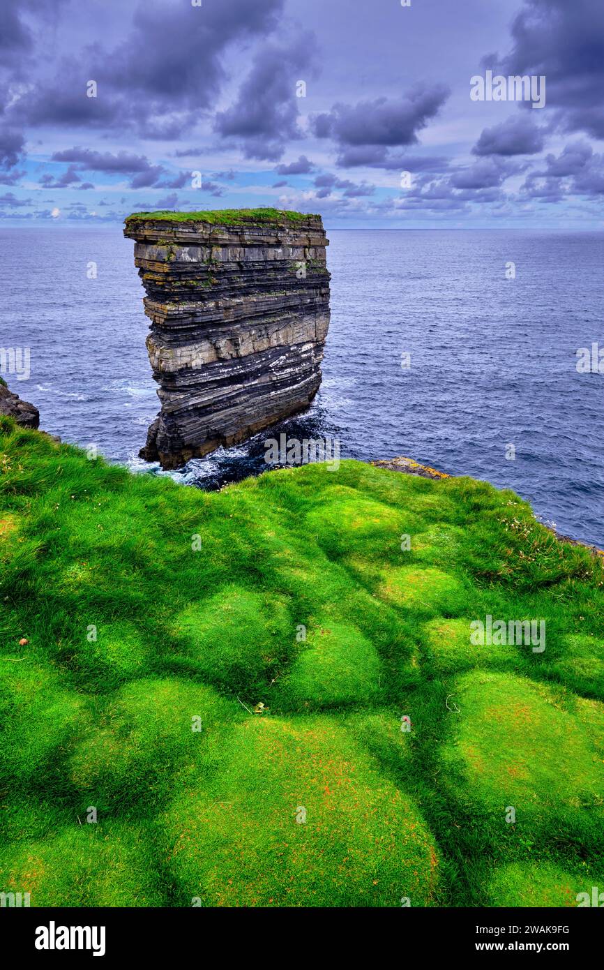 Republic of Ireland, Connacht province, County Mayo, Ballycastle, Downpatrick Head Stock Photo