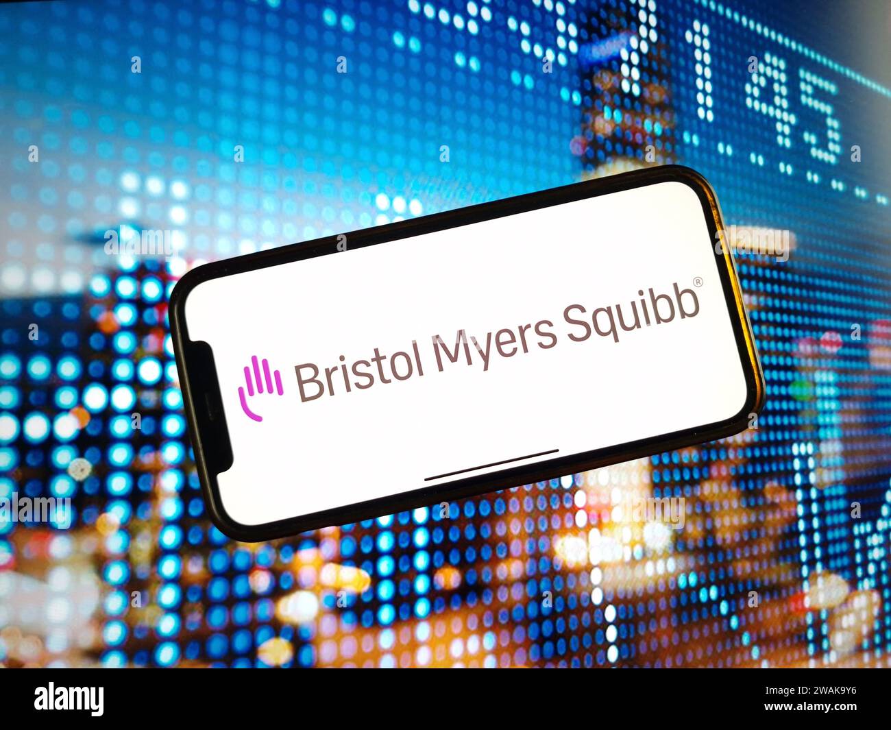 Konskie, Poland January 04, 2024 Bristol Myers Squibb company logo