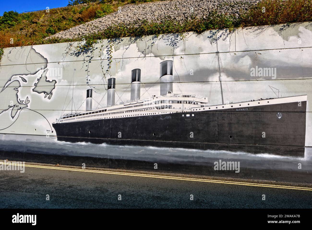 Republic of Ireland, County Cork, Cobh, mural in homage to the Titanic