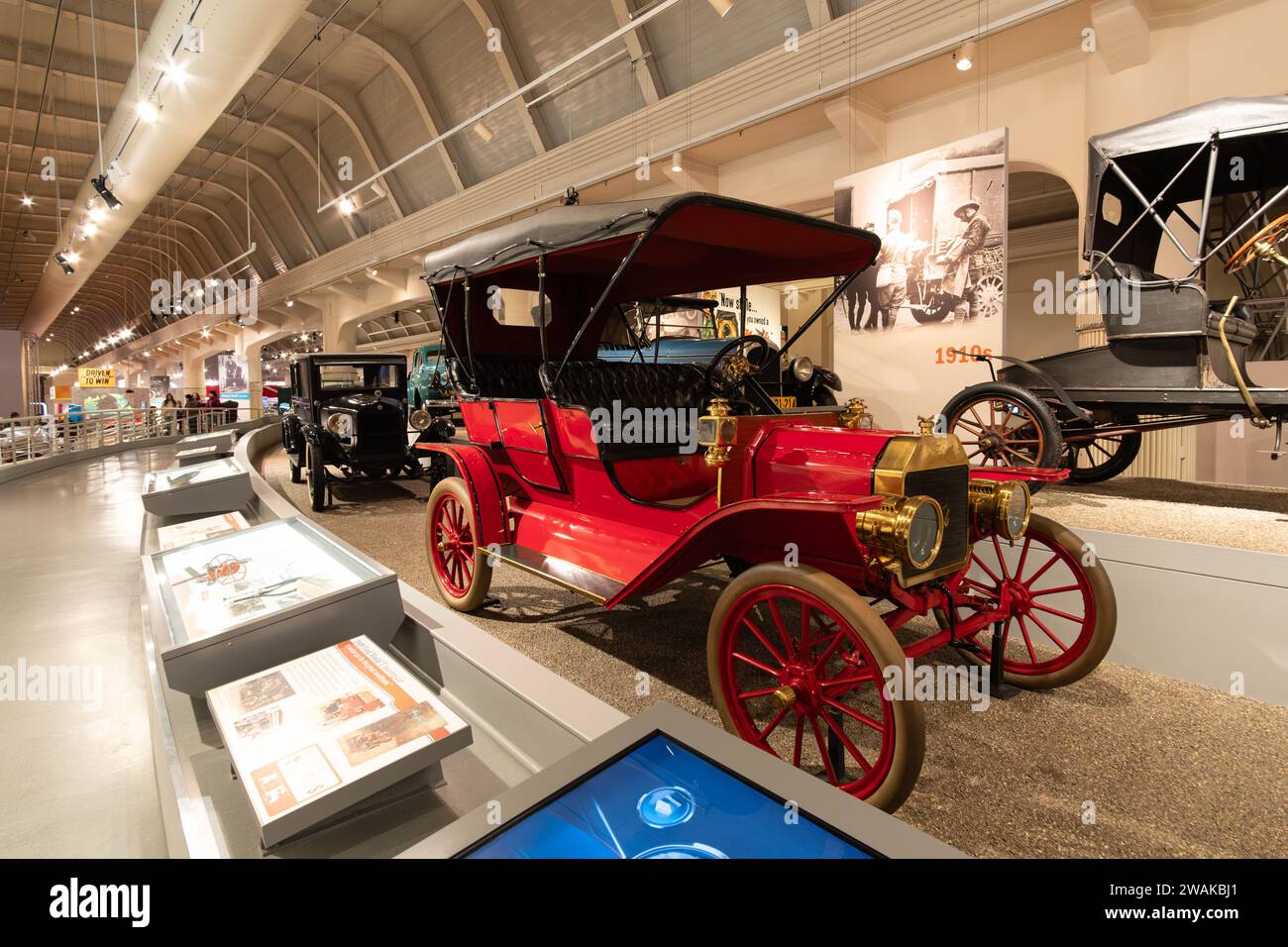1909 Ford Model T Touring Car at the Driving America Exhibit at The Henry Ford Museum of American Innovation Stock Photo