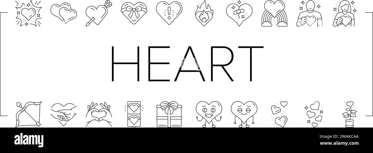 heart love romantic icons set vector Stock Vector Image & Art - Alamy