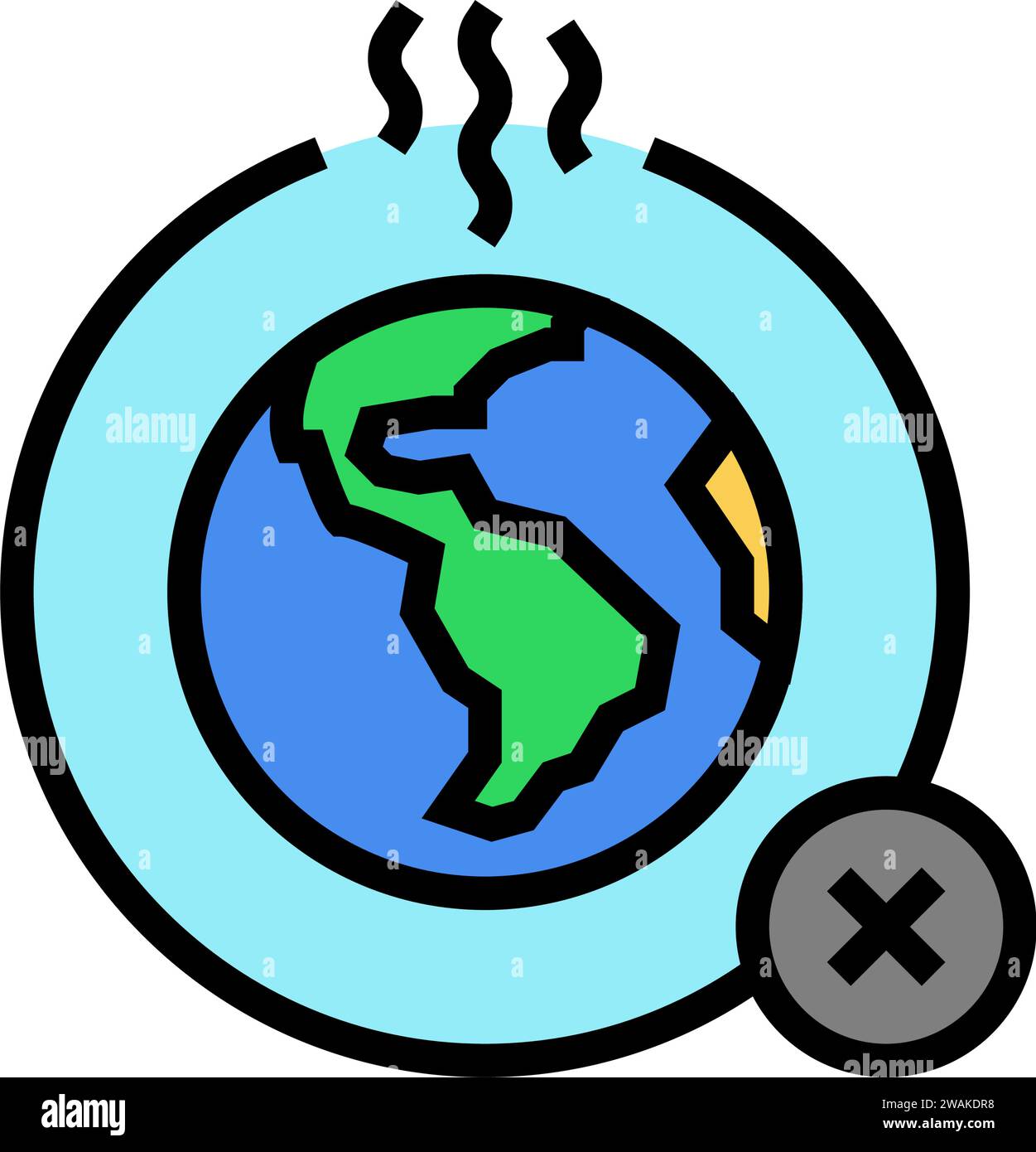 greenhouse gas reduction carbon color icon vector illustration Stock