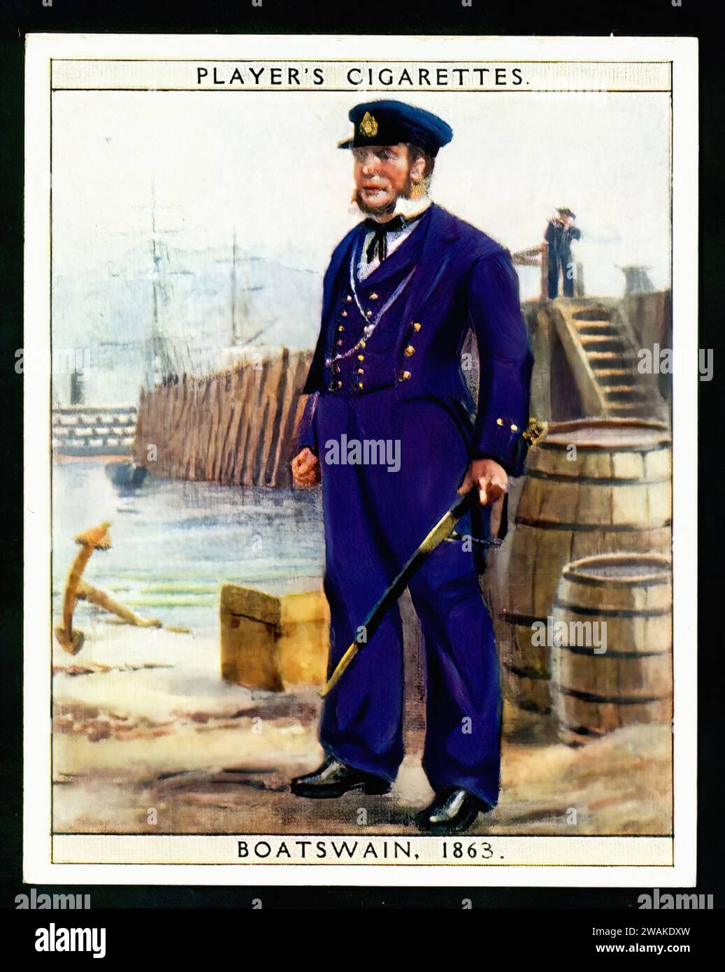 Boatswain 1863 Vintage Cigarette Card Illustration Stock Photo Alamy