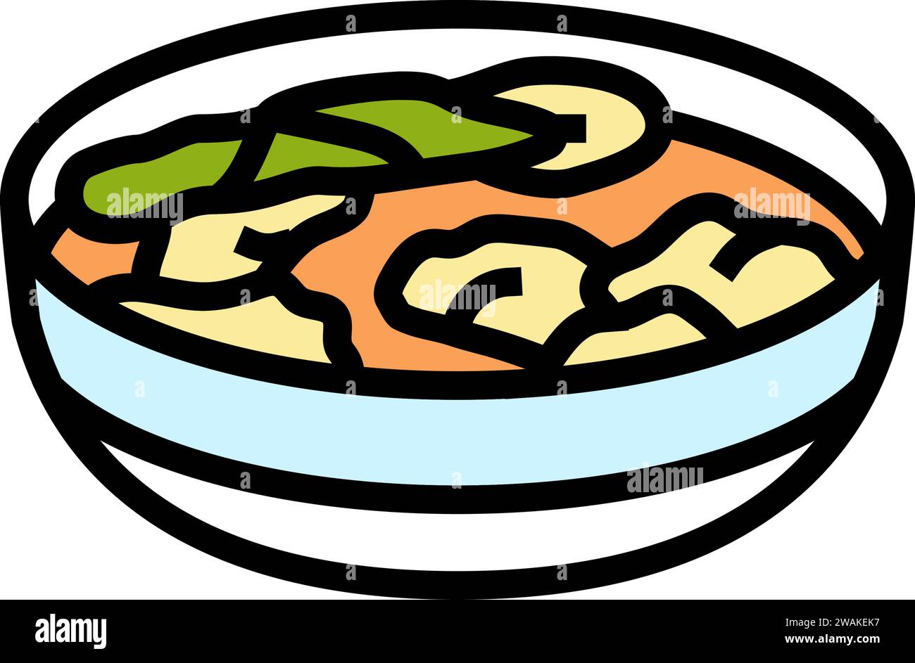 wonton soup chinese cuisine color icon vector illustration Stock Vector