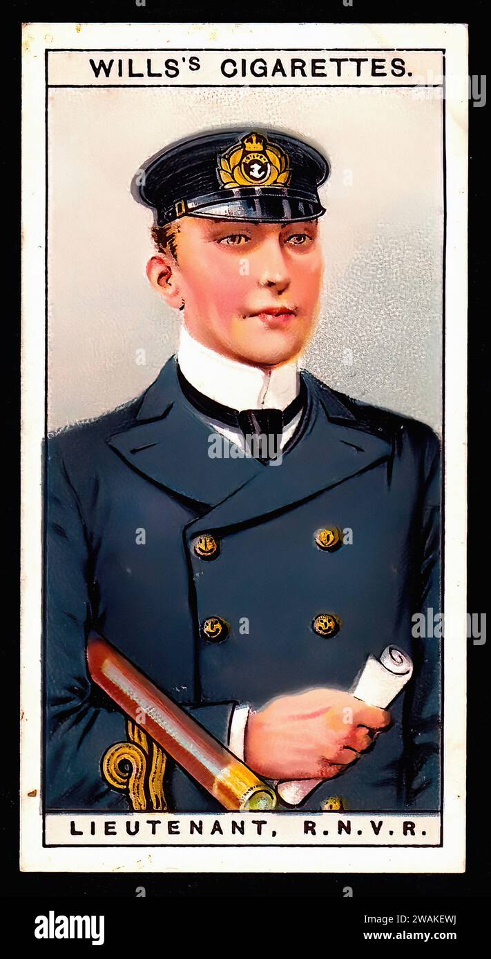 Lieutenant R.N.V.R. - Vintage Cigarette Card Illustration Stock Photo ...