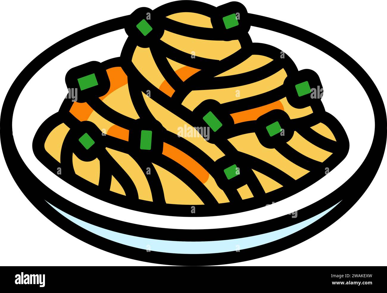 chinese noodles chinese cuisine color icon vector illustration Stock