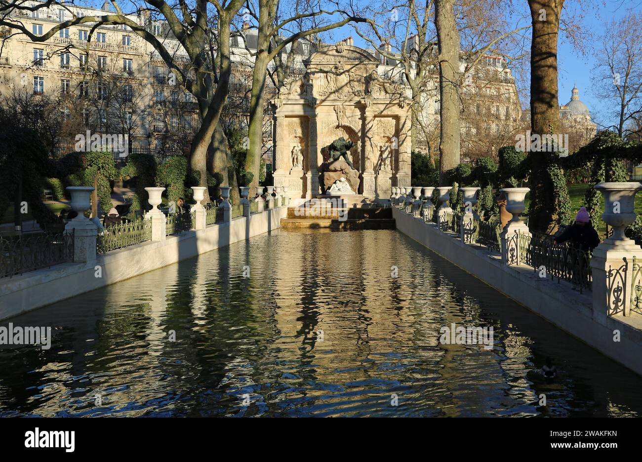 Landscape with Medici Fountain - Paris Stock Photo