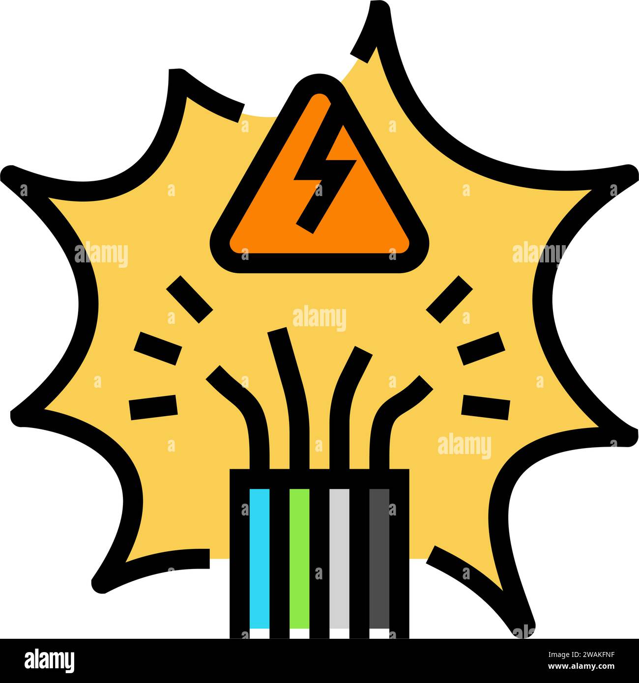 emergency response electric grid color icon vector illustration Stock