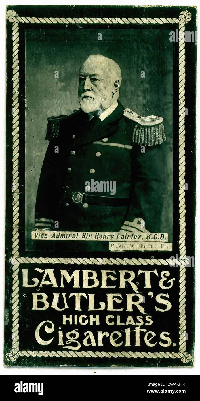 Vice Admiral Sir Henry Fairfax Vintage Cigarette Card Illustration