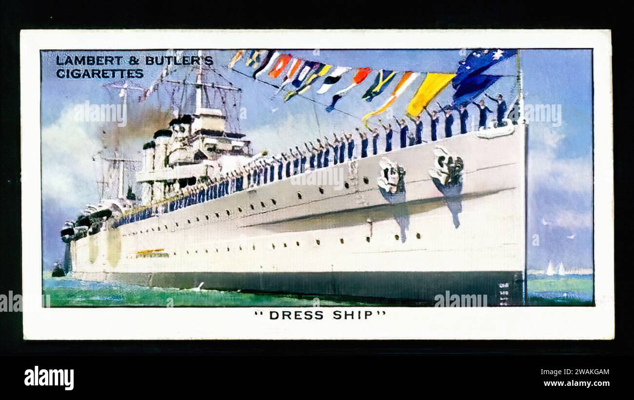 Dress Ship - Vintage Cigarette Card Illustration Stock Photo - Alamy