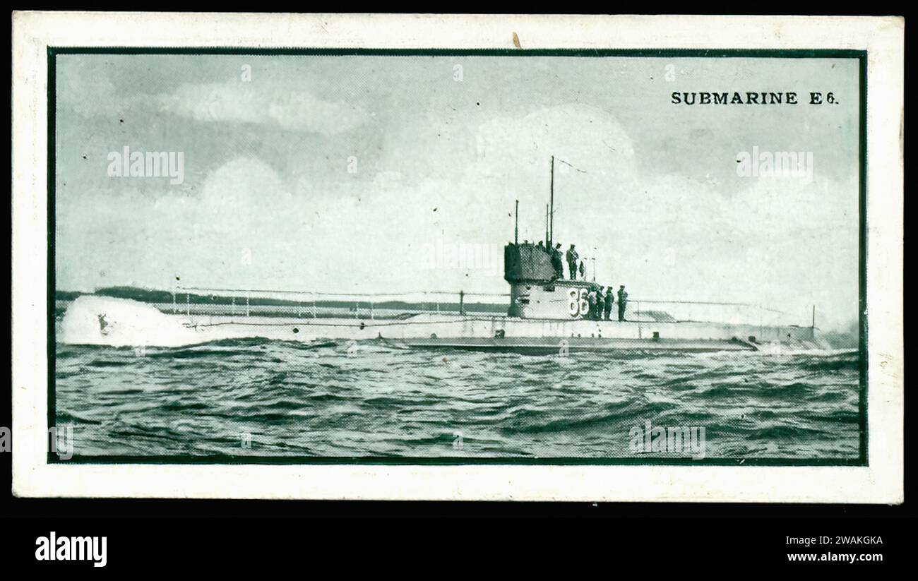 HM Submarine E6 Vintage Cigarette Card Illustration Stock Photo Alamy