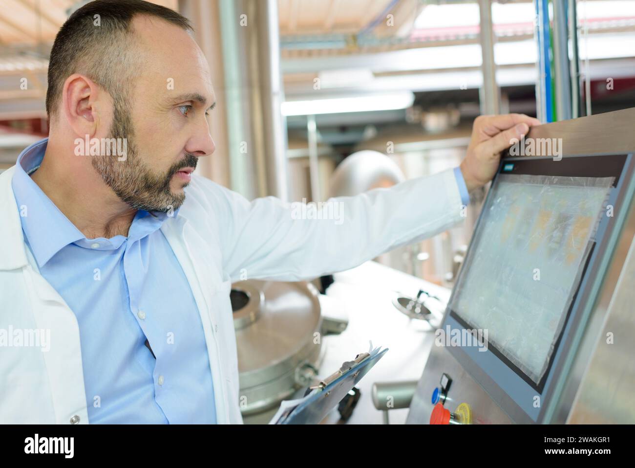 confident practitioner working with computer Stock Photo