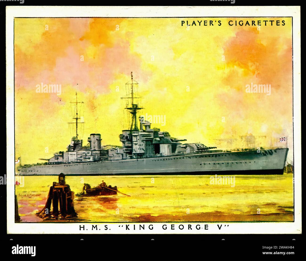 HMS King George V 00002 - Vintage Cigarette Card Illustration Stock ...