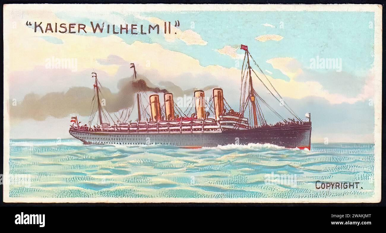 Kaiser Wilhelm II - Vintage Cigarette Card Illustration Stock Photo