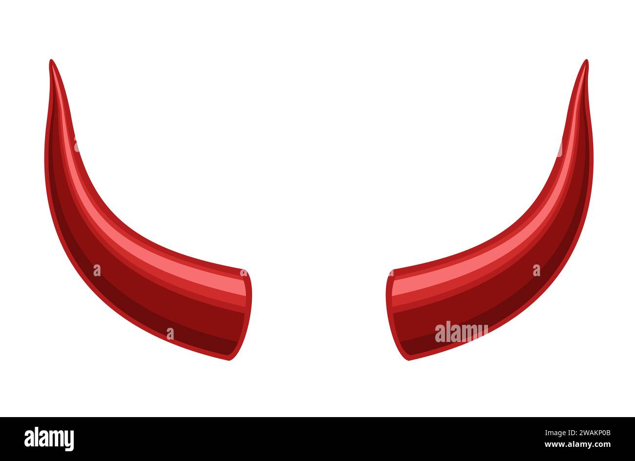 Devil horns isolated on white background, Red devil demon satan horn
