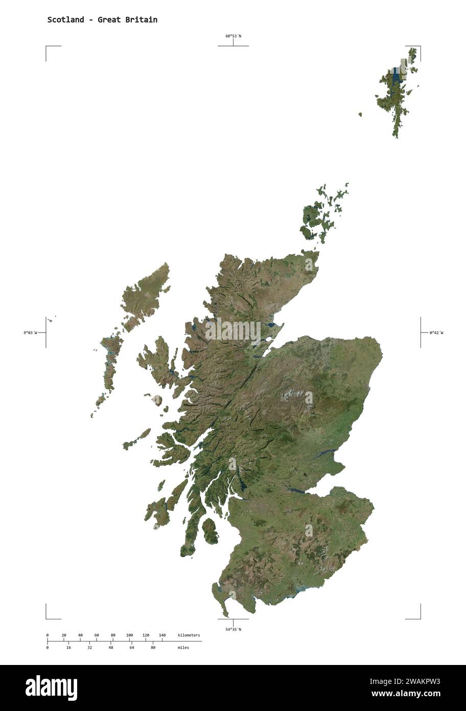 Shape of a high resolution satellite map of the Scotland - Great ...
