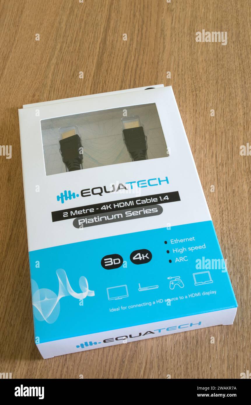 Equatech 2 metre $K HDMI Cable Stock Photo