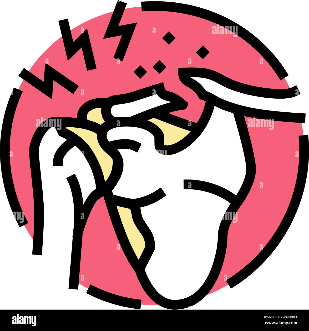 clavicle fracture osteoporosis bone color icon vector illustration