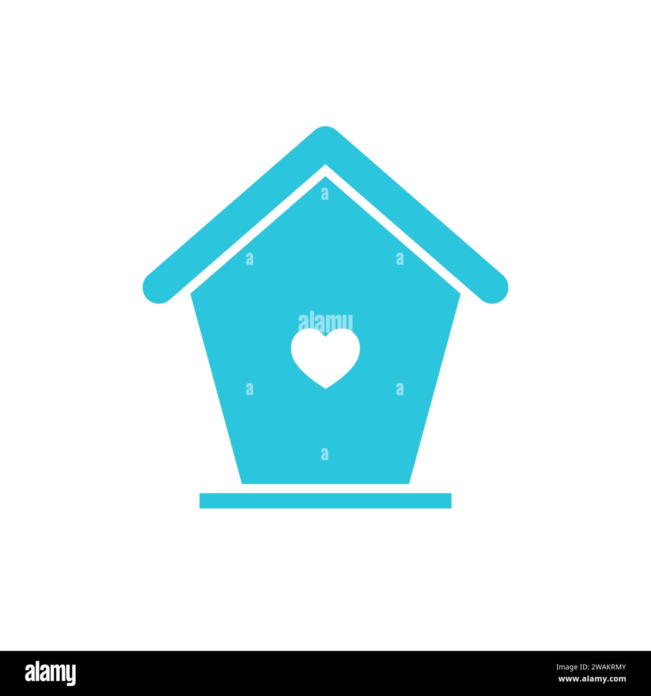 Wooden handmade Winter Bird house. From blue icon set. Stock Vector
