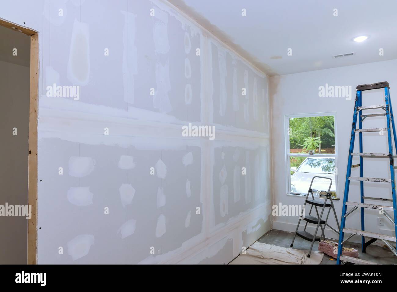 As construction of new house, plastering drywall have been completed so