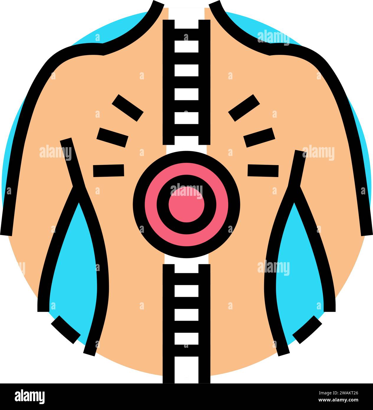 backache osteoporosis symptom color icon vector illustration Stock ...