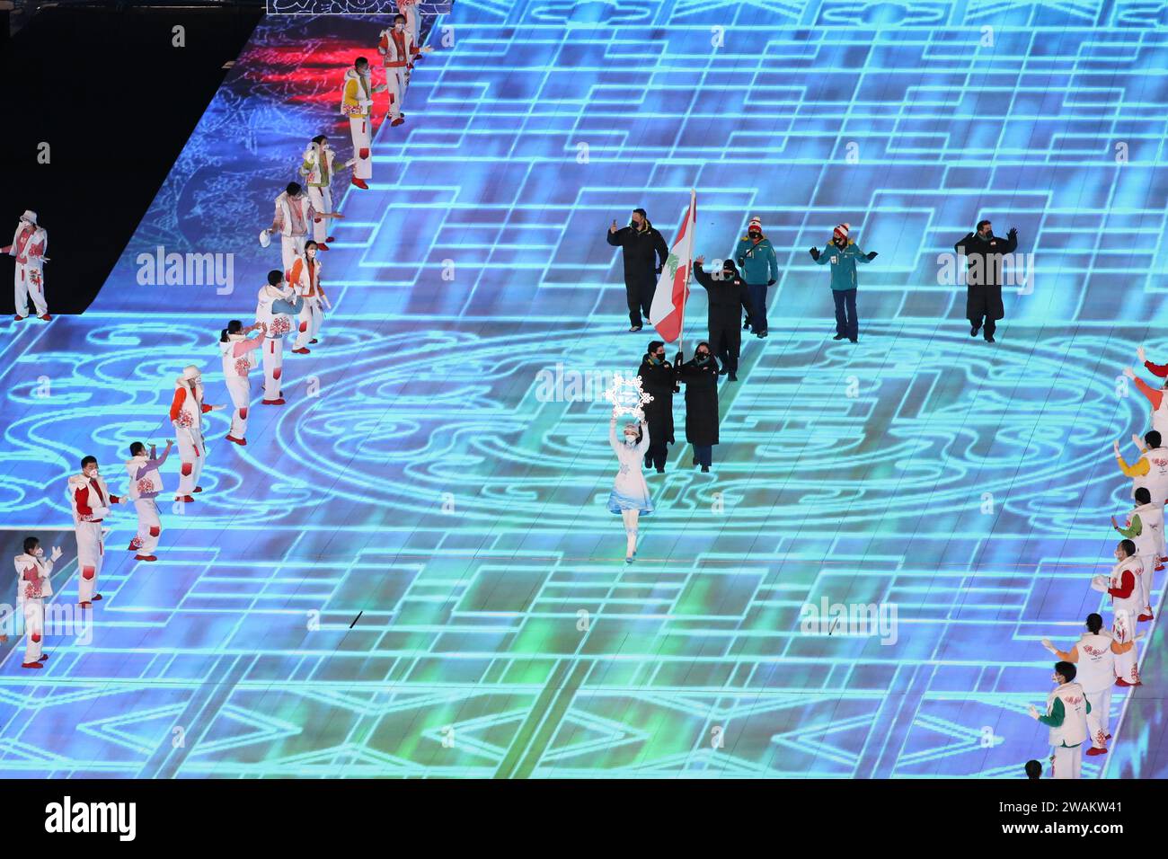 FEB 4, 2022 Beijing, China Manon Ouaiss and Cesar Arnouk are the