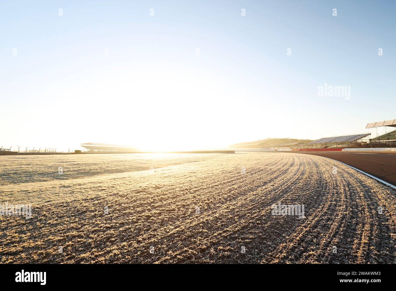 Frost at Silverstone Circuit, Northampton Stock Photo - Alamy