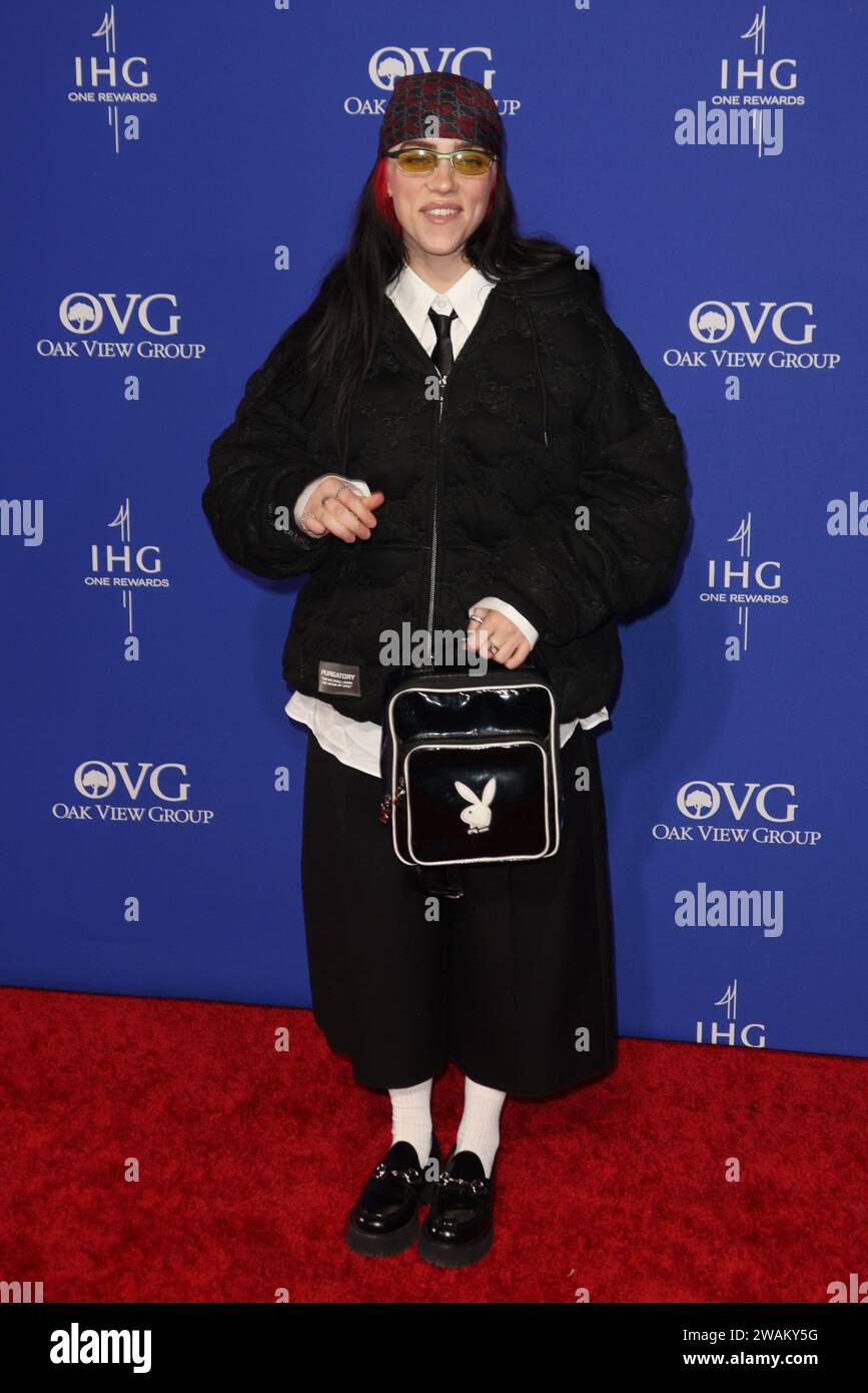 Billie Eilish attends the 35th Annual Palm Springs International Film Awards at Palm Springs Convention Center on January 04, 2024 in Palm Springs, California. Photo: CraSH/imageSPACE Stock Photo