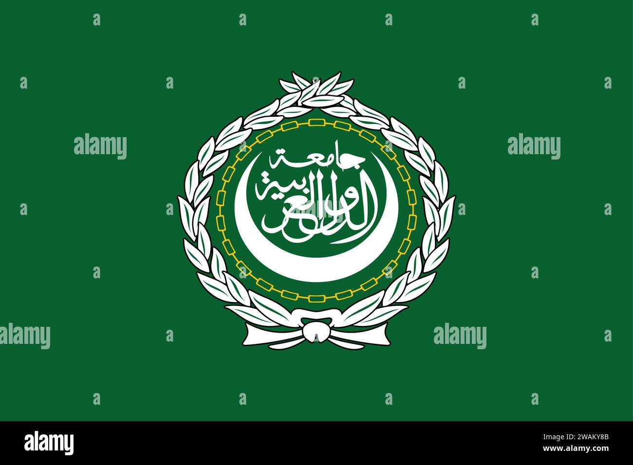 High detailed flag of Arab League. National Arab League flag. Asia. 3D illustration. Stock Photo