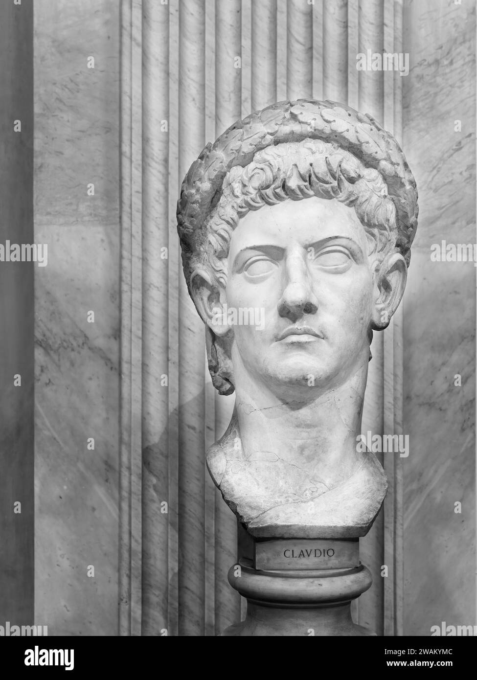 Bust of the Emperor Claudius, ruler of the roman empire, died 138 AD; Vatican museum, Rome, Italy. Stock Photo