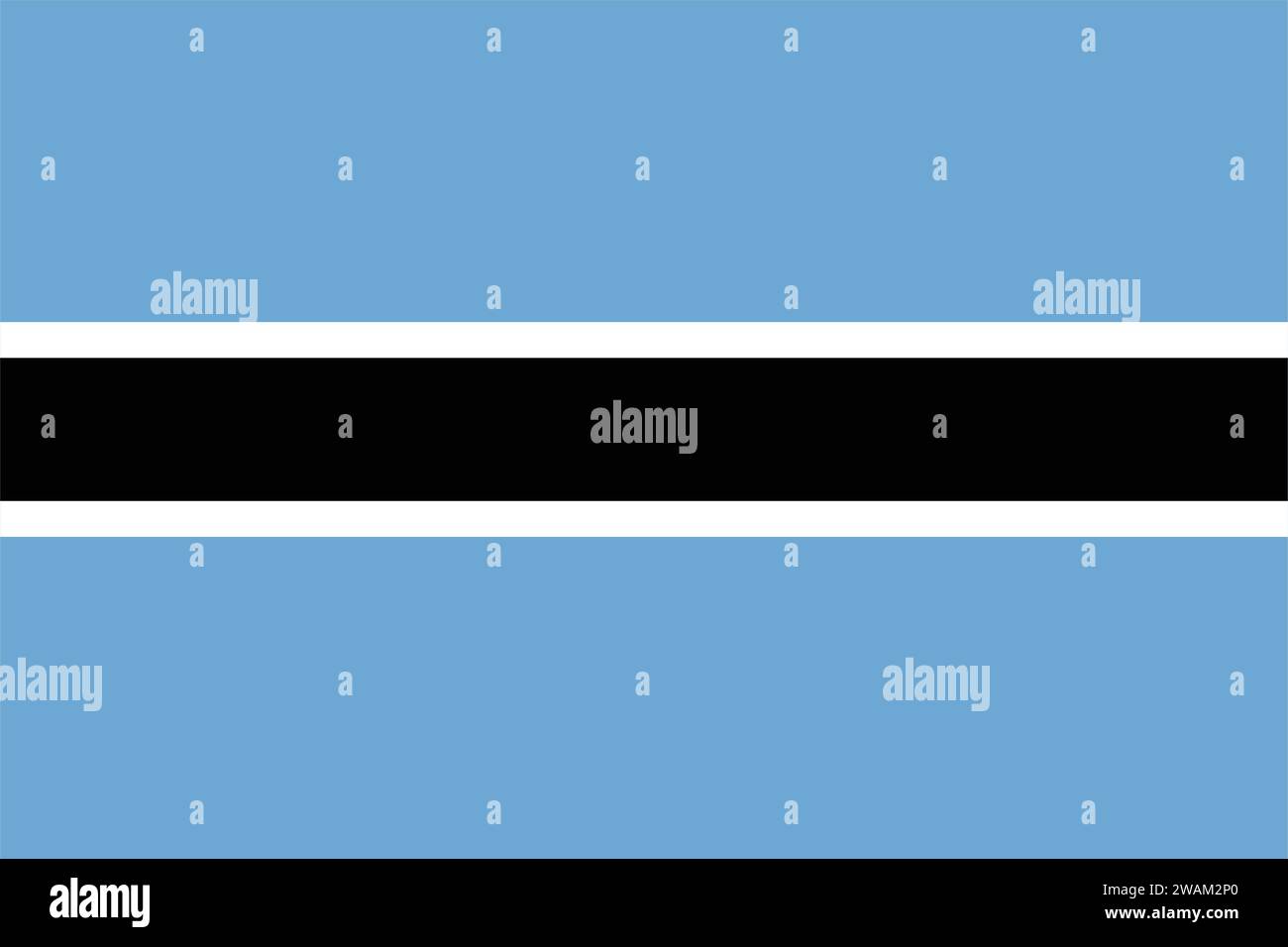 High detailed flag of Botswana. National Botswana flag. Africa. 3D