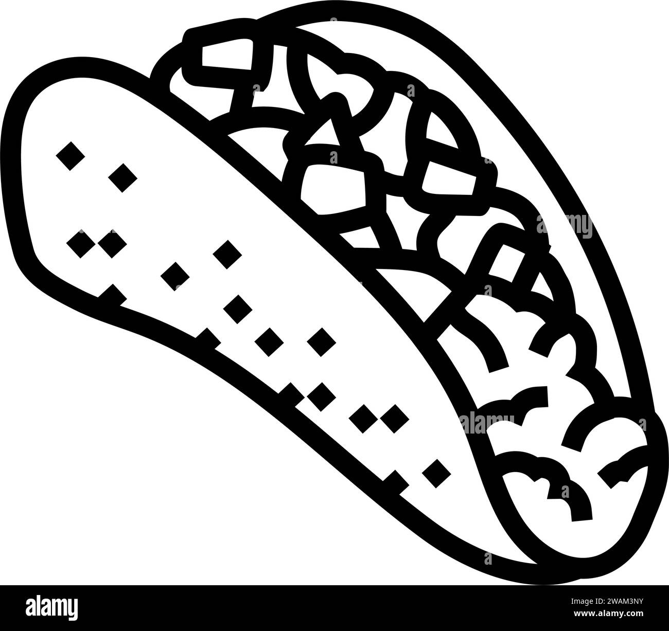 tacos mexican cuisine line icon vector illustration Stock Vector Image ...