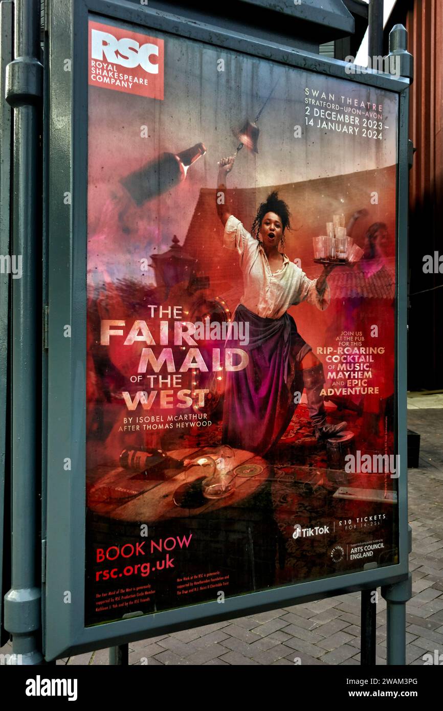 Theatre poster advertising "The Fair Maid of the West" performance at