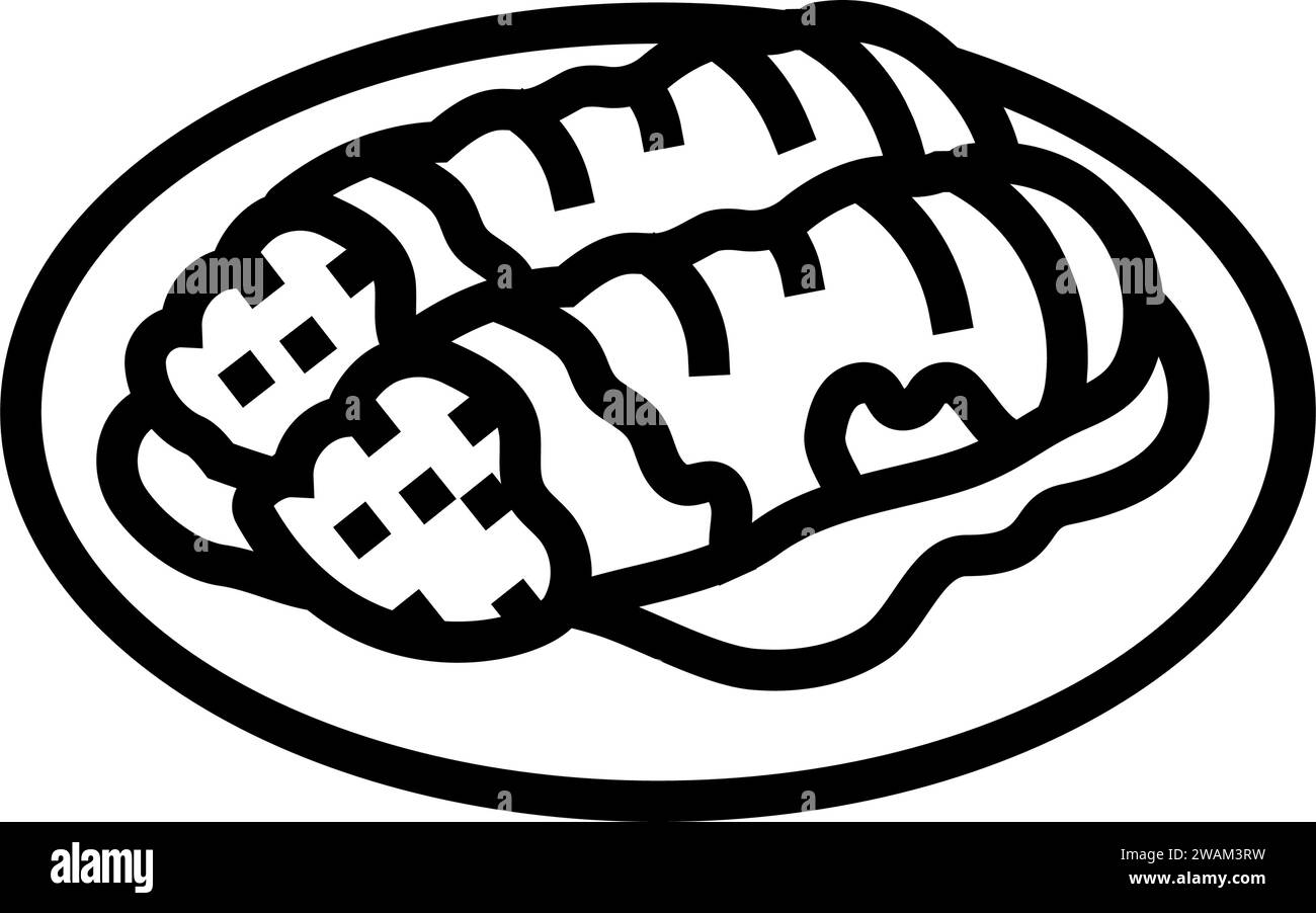 enchiladas mexican cuisine line icon vector illustration Stock Vector