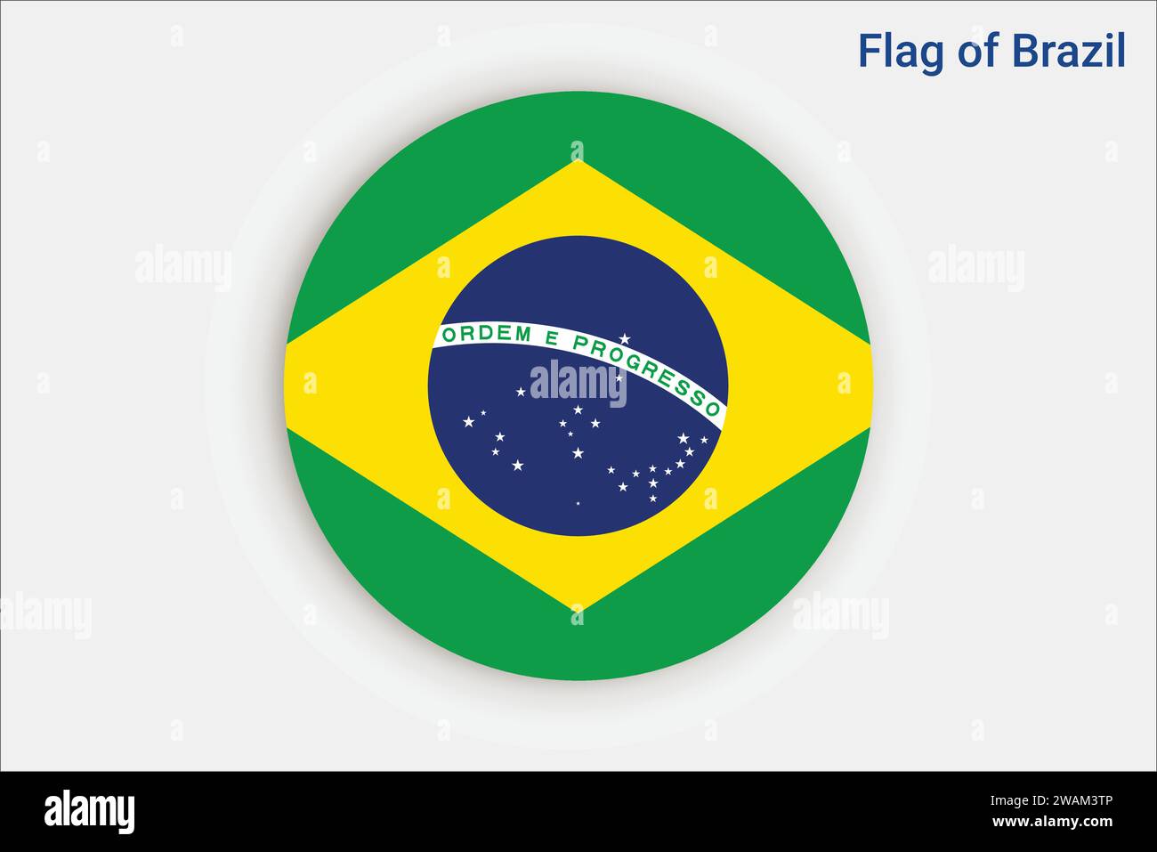 High detailed flag of Brazil. National Brazil flag. South America. 3D