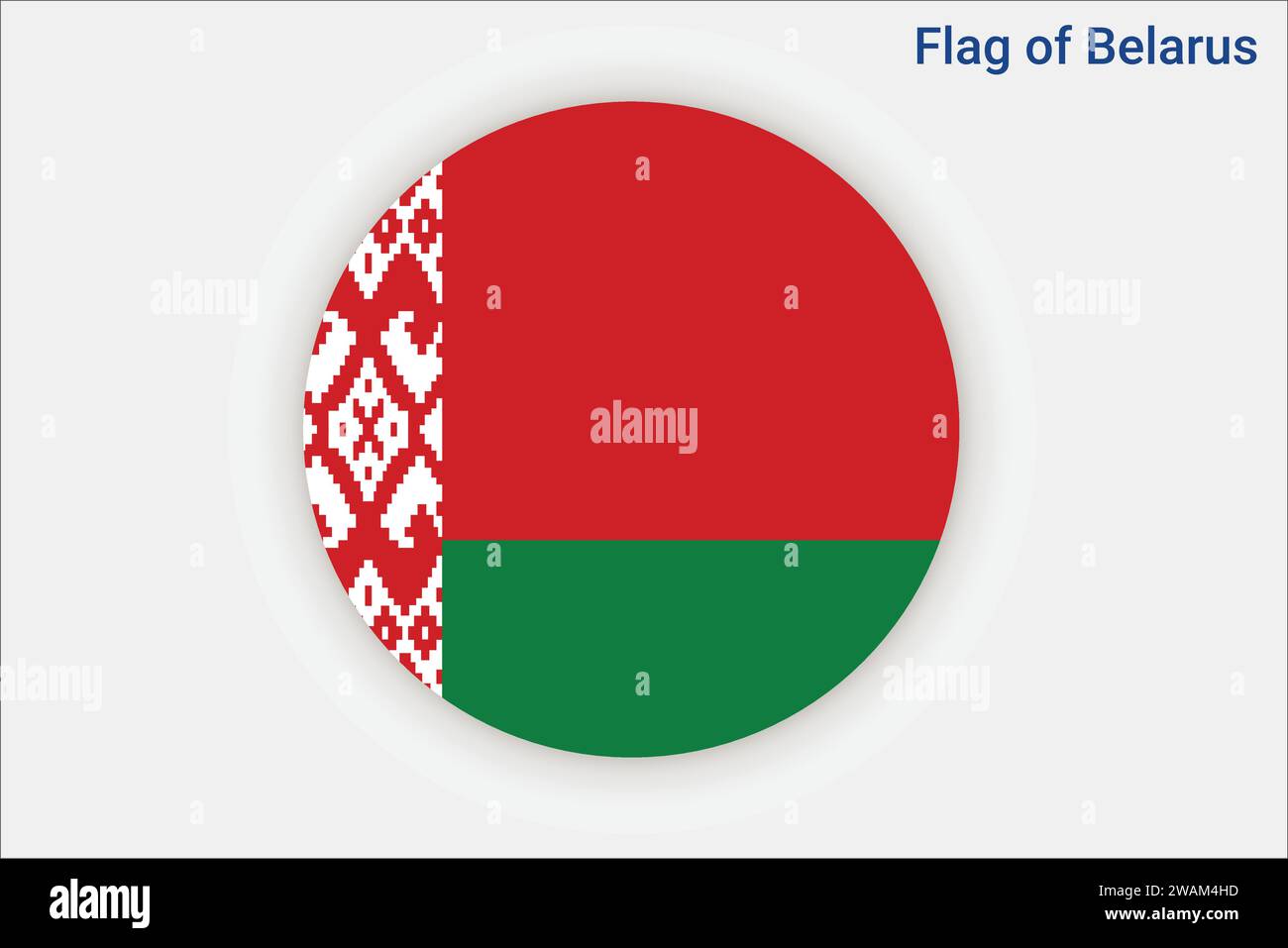High detailed flag of Belarus. National Belarus flag. Europe. 3D illustration. Stock Vector