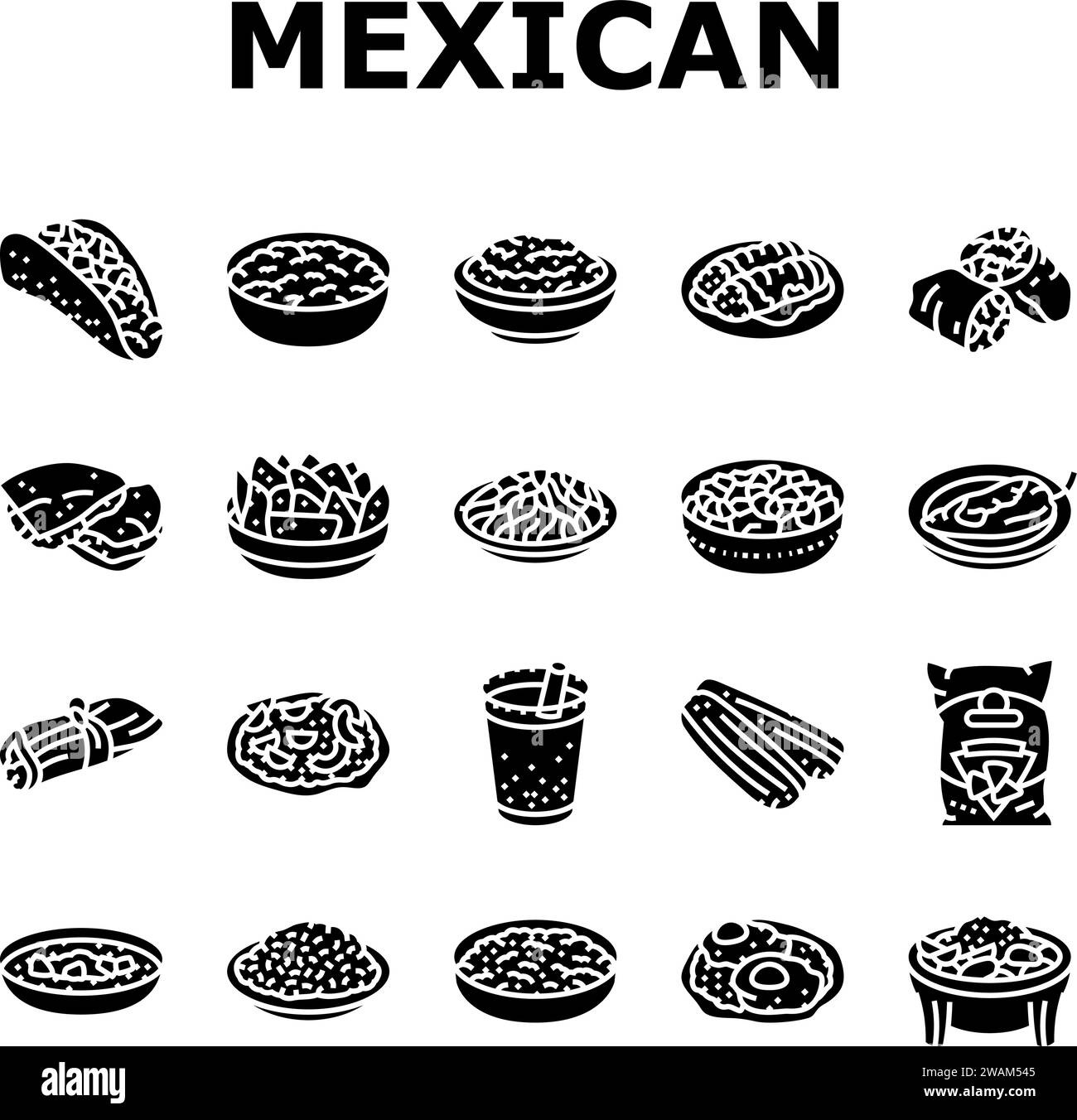 Mexican Cuisine Food Dinner Icons Set Vector Stock Vector Image Art mexican-cuisine-food-dinner-icons-set-vector-stock-vector-image-art