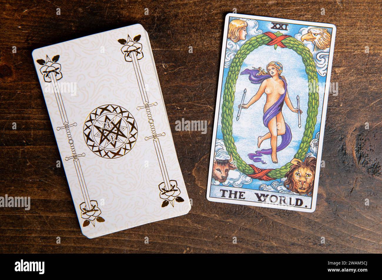 The classic card of Rider Waite deck Stock Photo