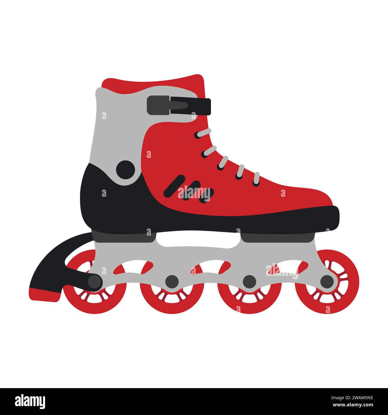 Roller skates isolated on white background. Skating shoe on wheels
