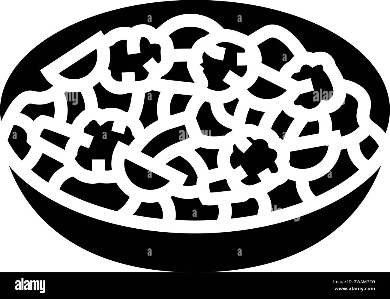 sweet and sour pork chinese cuisine glyph icon vector illustration