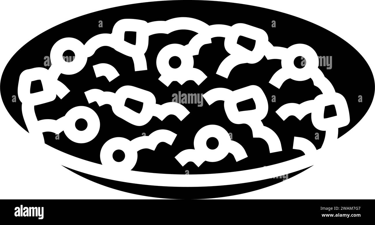 fried rice chinese cuisine glyph icon vector illustration Stock Vector ...