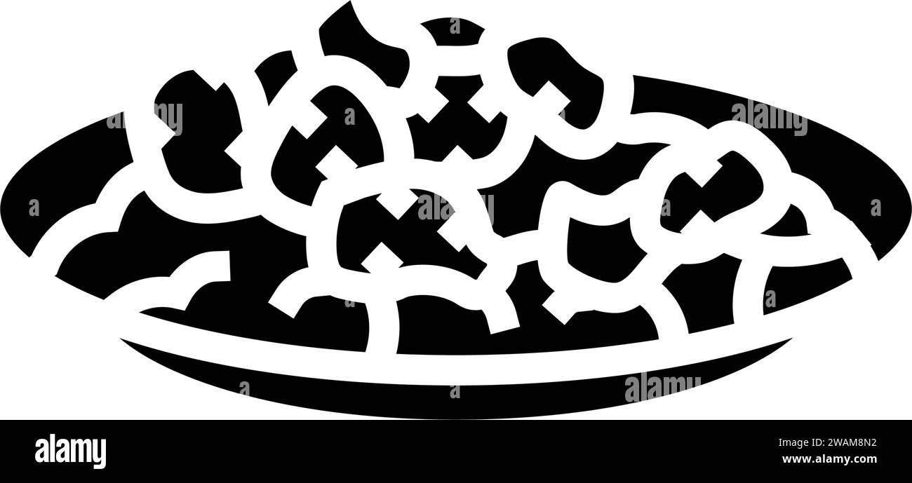 sesame chicken chinese cuisine glyph icon vector illustration Stock ...