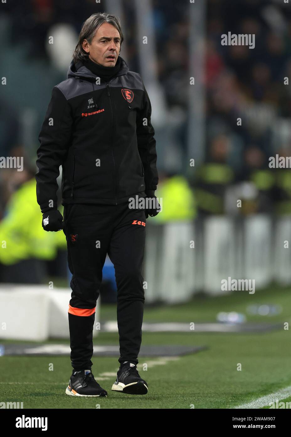 Turin, Italy. 4th Jan, 2024. Filippo Inzaghi Head coach of Salernitana looks on during the Coppa Italia match at Allianz Stadium, Turin. Picture credit should read: Jonathan Moscrop/Sportimage Credit: Sportimage Ltd/Alamy Live News Stock Photo