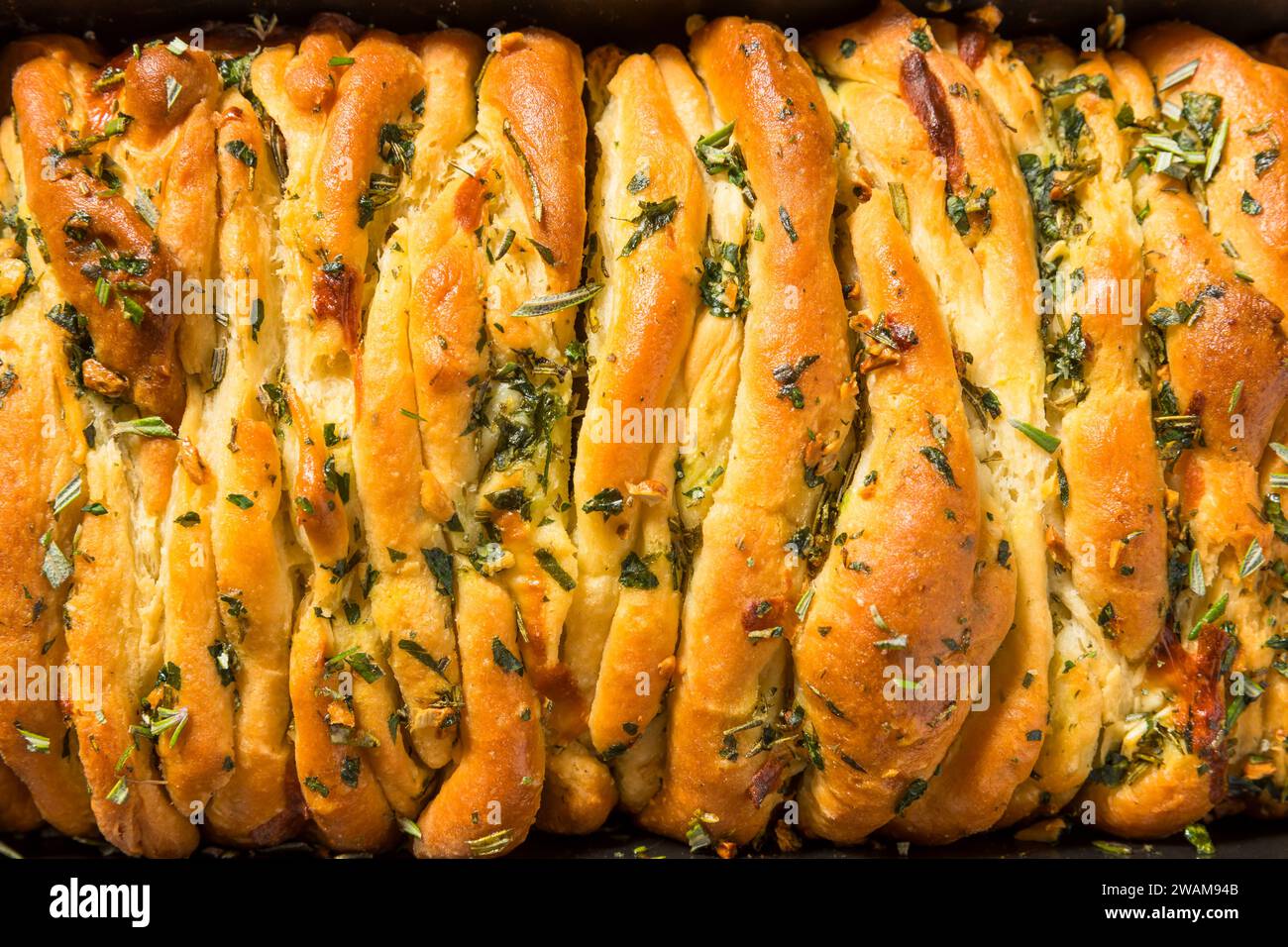 Homemade Rosemary Pull Apart Bread with Garlic Stock Photo Alamy