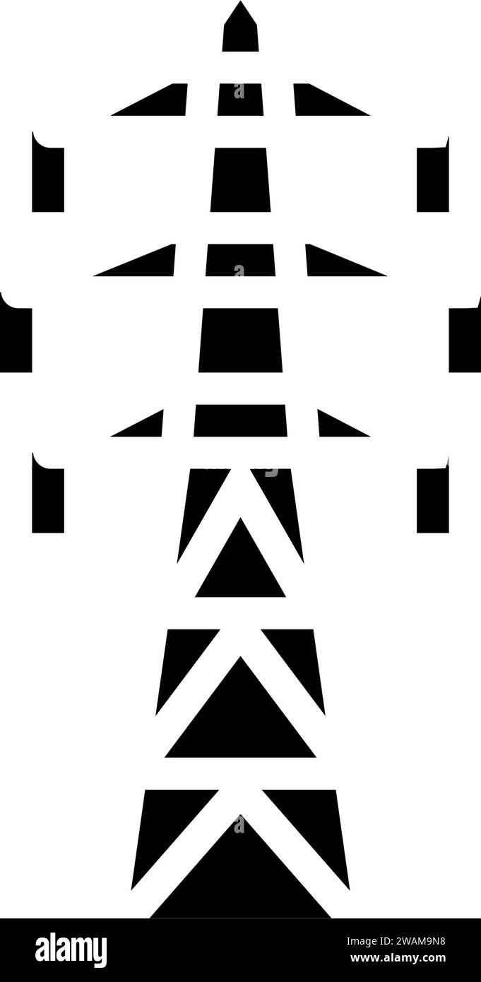 power lines electric grid glyph icon vector illustration Stock Vector ...