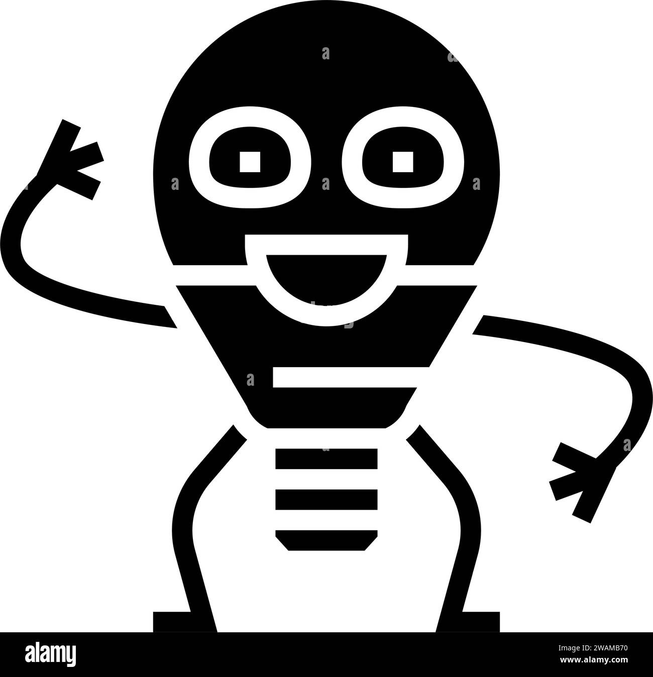 light bulb character energy glyph icon vector illustration Stock Vector ...