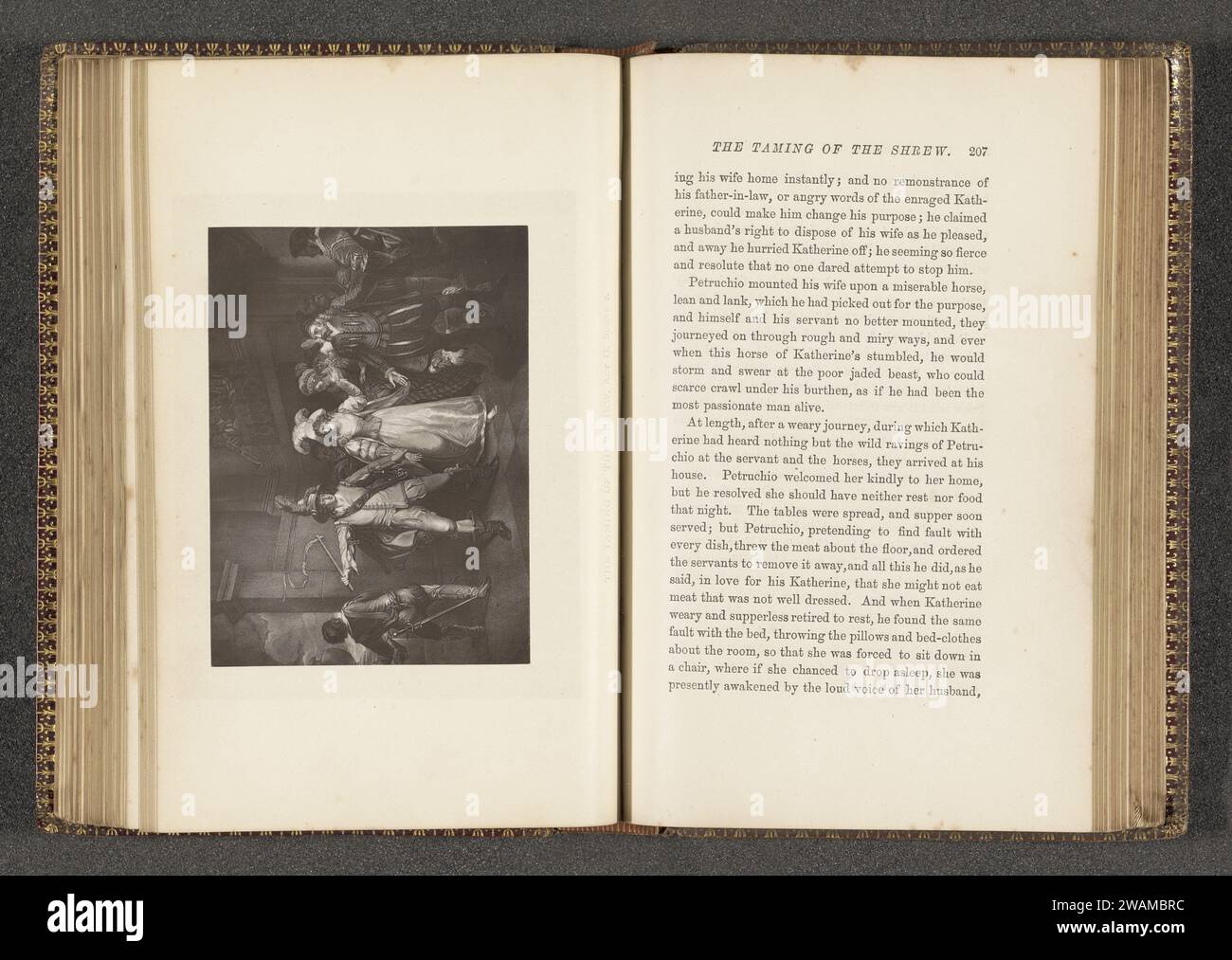 Photo production from a print to a painting by Francis Wheatley, representing a scene from the tamed feeks by William Shakespeare, Anonymous, c. 1873 - In or Before 1883 photomechanical print   paper  theatre, theatrical performance Stock Photo